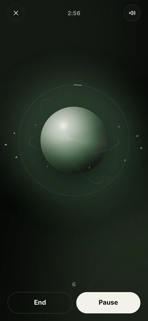 Breathing orb that grows with each breath